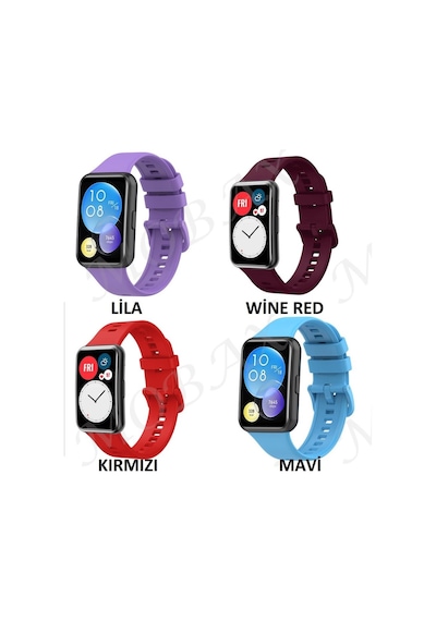 Huawei Uyumlu Watch Fit 2 Kordon Silikon Bileklik Kopçaklı Kordon