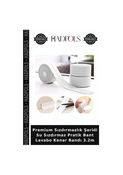 Premium Sızdırmazlık Şeridi Su Sızdırmaz Pratik Bant Lavabo Kenar Bandı 3.2m
