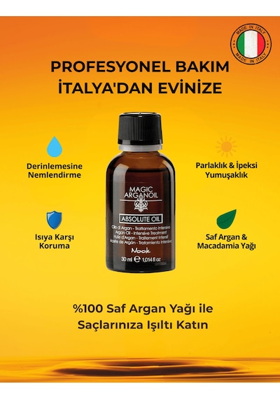 Nook Magic Arganoil Isı Koruma & Parlaklık Etkili Keratin Argan İçeren Saç Bakım Yağı 30ml