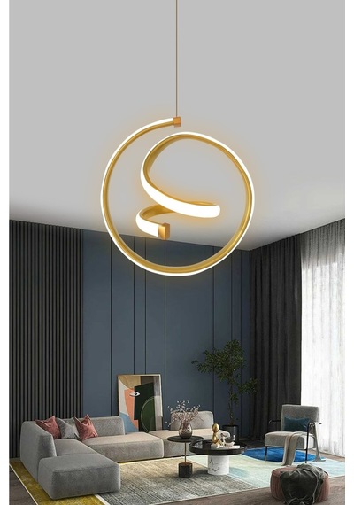 Modern Tekli Sarkıt Led Avize Antre , Oda Helezon Gün Işığı Ledli Renkli