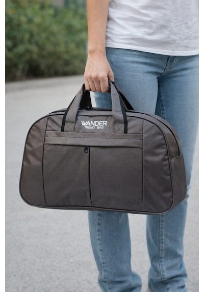 Wander Trend Bag Büyük Boy Siyah Seyahat Çantası Koyu Gri