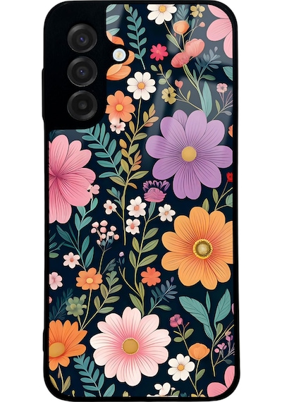 Samsung Uyumlu A17 Çiçekler Tasarımlı Glossy Telefon Kılıfı Çok Renkli