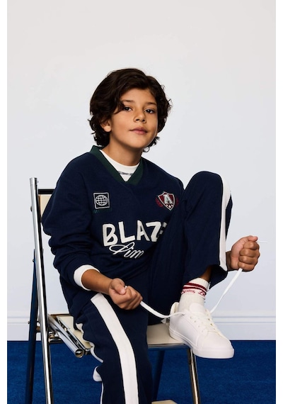 Defacto Erkek Çocuk 2li Takım Baskılı Sweatshirt Eşofman Altı G4387a825wnnv256 Lacivert-nv256