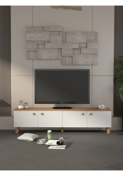Bohem 180 Cm Beyaz Tv Ünitesi Beyaz