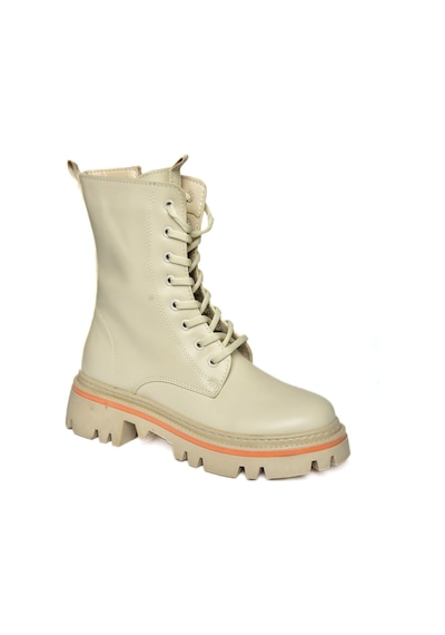Fox Shoes R524802209 Bej Bağcıklı Kadın Postal Bot Bej
