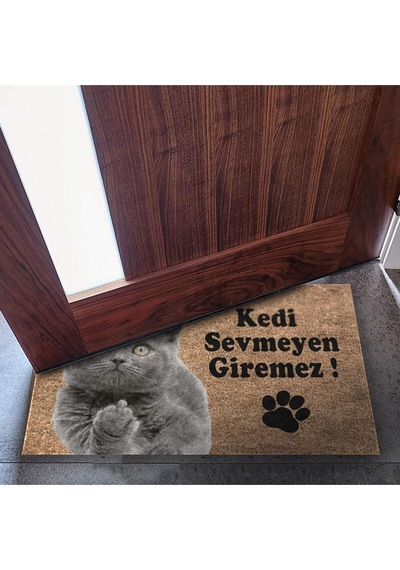Dekoratif Kapı Önü Paspası - Kaymaz Taban 2 Çok Renkli