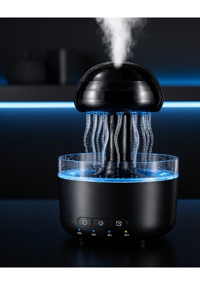 Ultrasonik Nemlendirici Denizanası Tasarımı Rgb Led Işıklı Zaman Ayarlı
