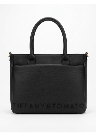 Tiffany & Tomato Tiffany Tomato Kadın El & Omuz Çantası Fermuarlı Astarlı Ve İç Bölmeli Siyah 43684632