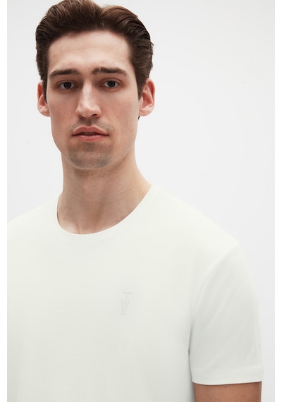 Twn Slim Fit Ekru Düz Kabartma Baskılı T-shirt 4ec148551753m Ekru