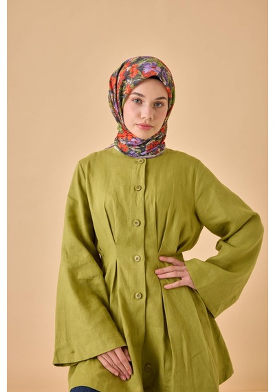 Silk Home Soft Eşarp 73088-20 Füme, Turuncu, Mor, Yeşil, Sarı