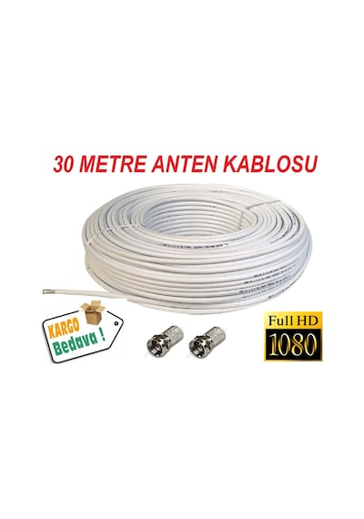 Çanak Anten Kablosu 30 Metre Tak Kullan Rg6