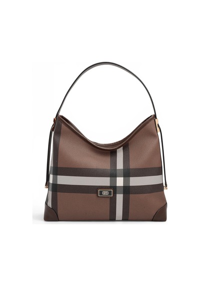 Silver & Polo Kadın Omuz Çantası Sp1285 Ekose-kahve