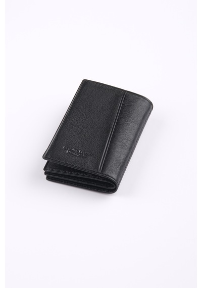 Ancora Leather Hakiki Deri Minimal Kartlık-26206 Siyah