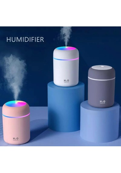 Led Işıklı 3'ü 1 Arada Ultrasonik Hava Nemlendirici Ve Aroma Difüzörü 300ml Kapasiteli Gri