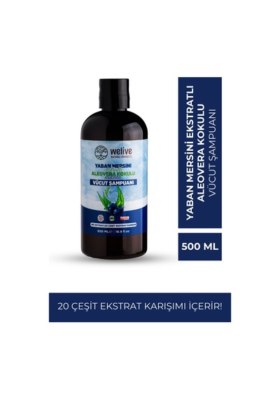Yaban Mersini Ekstratlı Aleovera Kokulu Vücut Şampuanı - Duş Jeli 500 Ml Tüm Saç Tipleri