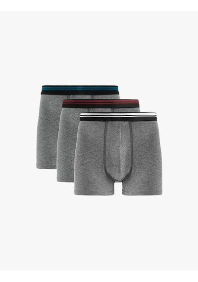 Koton Lastik Detaylı Pamuklu 3'lü Boxer Seti Antrasit Melange 6wlm90043mk Antrasit Melanj Koton Lastik Detaylı Pamuklu 3'lü Boxer Seti Antrasit Melange 6wlm90043mk Antrasit Melanj
