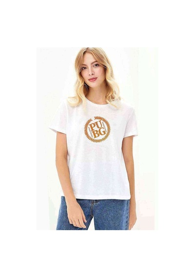Pubg Public Baskılı Beyaz Kadın Tshirt