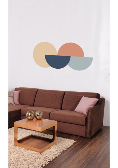 Daire Desenler Duvar Sticker 80x35 Cm Karışık