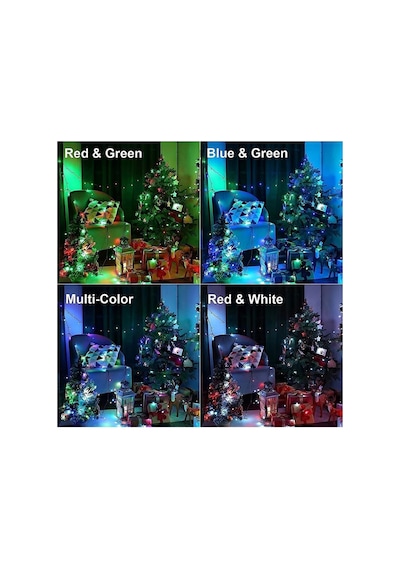Rgb Renkli Peri Led Işık 8 Fonksiyon 10 Metre 100 Ledli Dekoratif Yılbaşı Ağacı Parti Ev Oda Süsleme Diğer