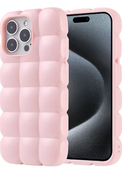 Apple Uyumlu iPhone 15 Pro Max Kılıf Parlak Esnek Silikon Hptk Dom Dom Kapak - Lila Lila