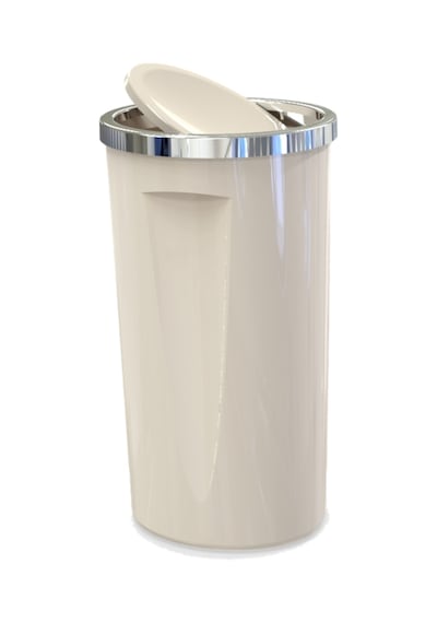 Primanova Lenox Plastik Bej Çöp Kovası 35 Litre Döner Kapaklı Bej