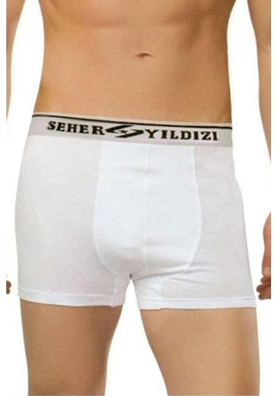Seher Yıldızı Erkek Pamuklu Likralı Boxer 6 Lı Paket