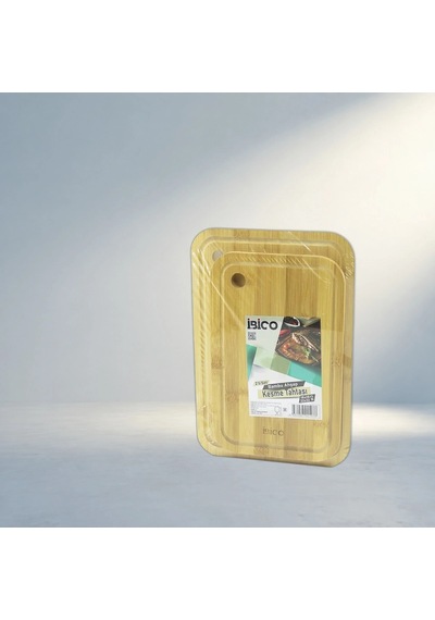 Yuvarlak Delikli Ahşap Bambu Kesim Panosu Pratik Mutfak Seti 12v