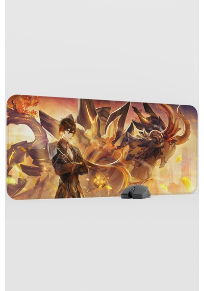 Zhongli Genshin Impact Anime Gacha V1 - 90x40 Xxl Gaming Mouse Pad Fare Altlığı