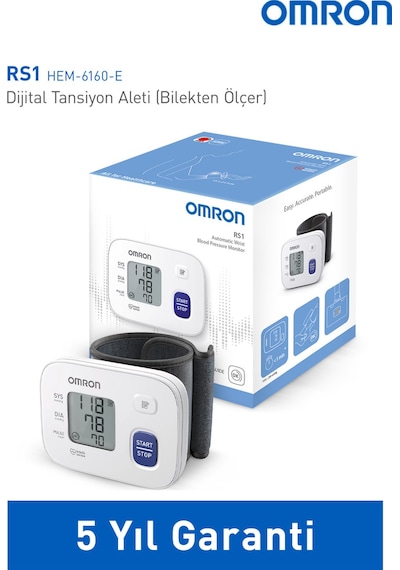 Omron RS1 Bilekten Dijital Pilli Tansiyon Aleti – Taşınabilir, Intellisense Teknolojili, 5 Yıl Garantili