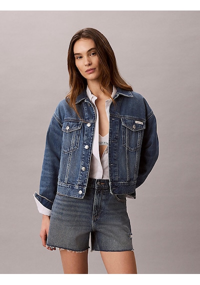 Calvin Klein 90s Trucker Basset B, Scb Mavi Kadın Kot Ceket