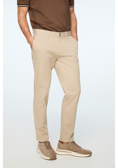 Morven Erkek Bej Pamuk Trend Düz Slim Fit Chino Pantolon 26ys003007653 Bej