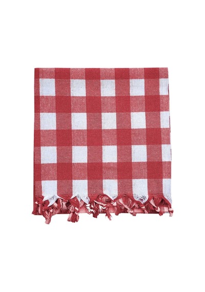 150x150 Cm Kareli Yer Sofra Bezi Piknik Masa Örtüsü Saçaklı Renkli