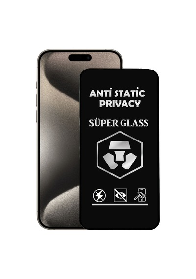 Apple iPhone Uyumlu 15 Pro Max Tam Kaplayan Anti Statik Hayalet Süper Cam Ekran Koruyucu
