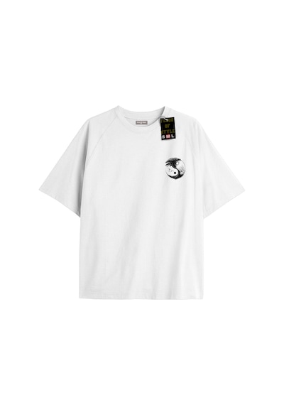 Flood Of Style Beyaz Oversize T-shirt Siyah Beyaz Özel Tasarım