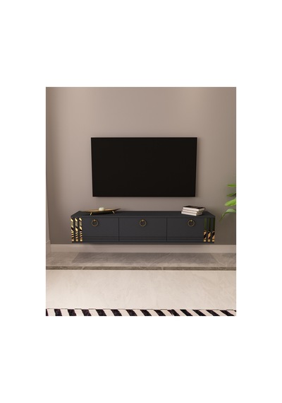 Sahran 150 Cm Duvara Monte Tv Ünitesi Tv Sehpası Antrasit - Altın Antrasit-altın Sahran 150 Cm Duvara Monte Tv Ünitesi Tv Sehpası Antrasit - Altın Antrasit-altın