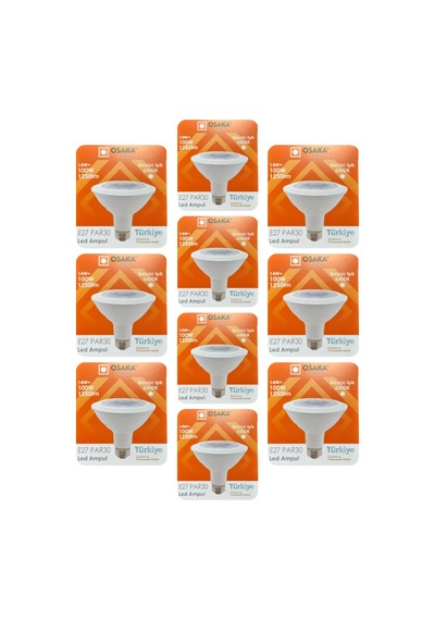 10 Adet Osaka 14w 100w Beyaz Işık 6500k E27 Duylu Kalın Duy Led Par30 Ampul