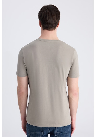 Twn Slim Fit Vizon Düz %100 Pamuklu T-shirt 4ec1400111252 V01