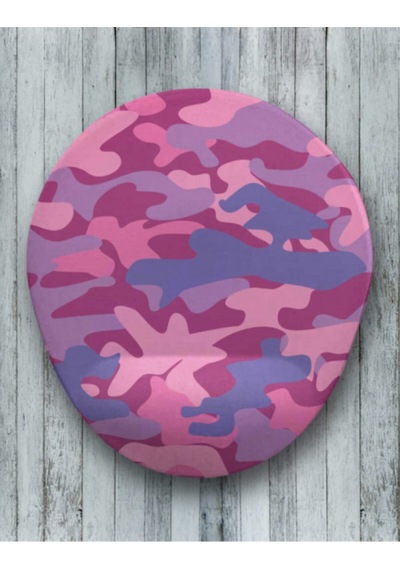 Pembe Kamuflaj Oval Bilek Destekli Mouse Pad Mousepad