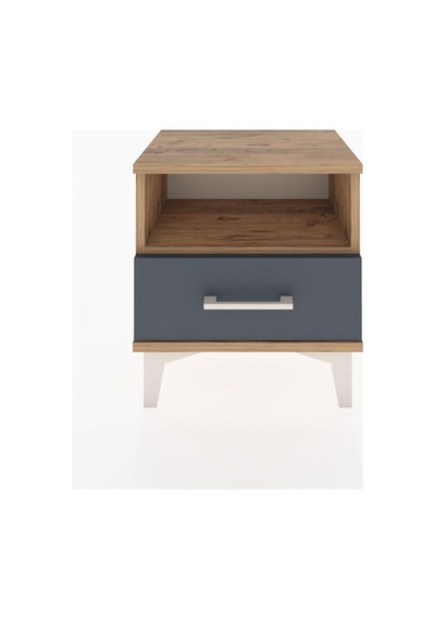 Arges Komodin Tek Raflı Tek Çekmeceli 44x30x48 Çam-antrasit Atlas Çam