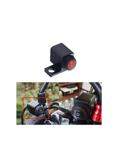 Knmaster Sol Ayna Bağlantılı Körüklü Motosiklet Aç Kapa Düğmesi