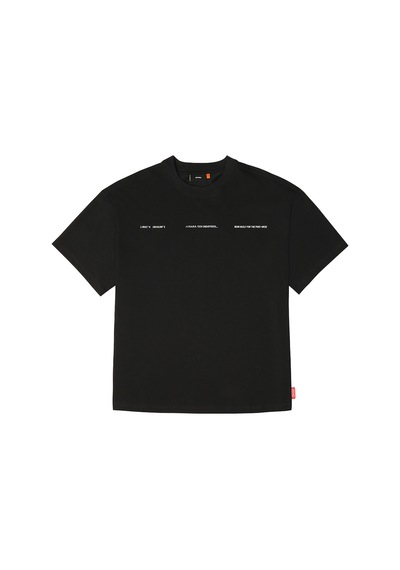 Skinarma Cypher Kısa Kollu Oversize Unisex Bisiklet Yaka Tişört Siyah Large