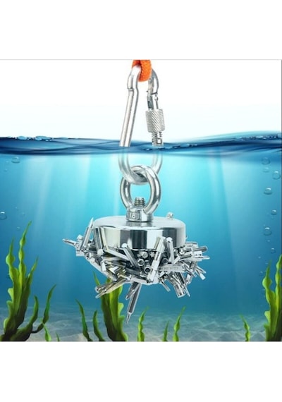 Magnet Fishing 60 Mm , Neodyum Pot Mıknatıs Seti, Halat Eldiven, Kancalı Mıknatıs Balıkçılığı