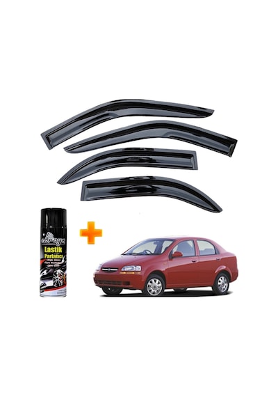 Kalos Sedan Mügen Cam Rüzgarlığı 2004-2007 Arası 4 Lü Takım +500ml Lastik Parlatıcı