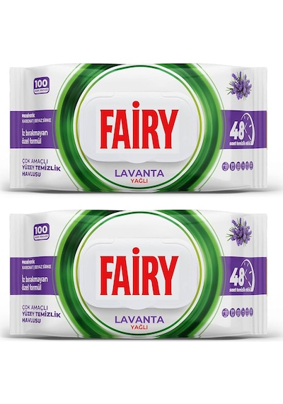 Fairy Yüzey Temizlik Havlusu 100 Lü Lavanta Yağlı X 2 Adet Beyaz