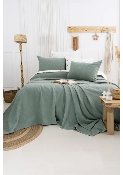 Şaheser Home Collection Yatak Örtüsü Çift Kişilik Julia Yeşil Renkli