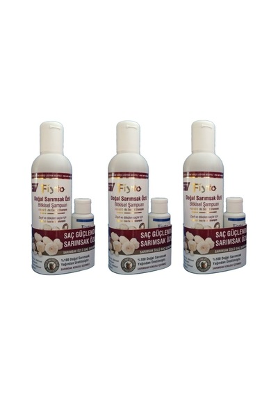 Fiyto Doğal Sarımsak Özlü Bitkisel Şampuan 3 x 500 ML + Sarımsak Özlü Saç Bakım Serumu 3 x 75 ML