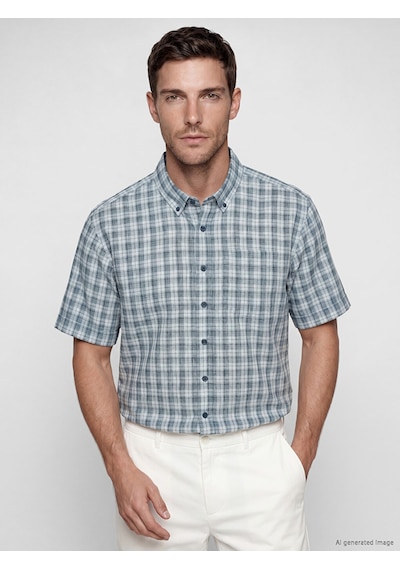 Lcwaıkıkı Classic Yeşil Regular Fit Ekose Poplin Erkek Gömlek