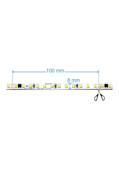 220 Volt Şerit Led Dim Edilebilir 10 Cm De Bir Kesilebilir Beyaz Ip20 Şerit Led 10 Metre