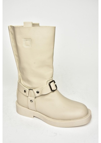Fox Shoes T973530309 Bej Alçak Topuklu Kadın Bot Bej