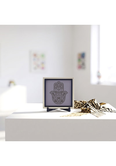 Hamsa Tasarımlı Modern Masaüstü Objesi, Sevdiklerinize Güç Ve Şıklık Sunan Armağan 10x10 Cm